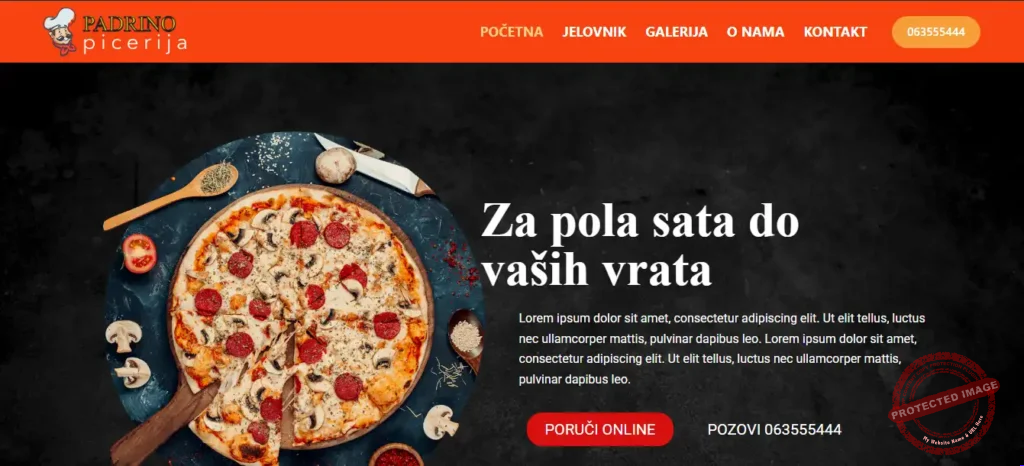 Pizzás weboldal